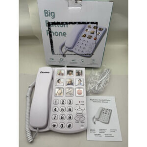 Big Button Phone for Seniors Corded Landline Telephone w/Handsfree Function READ